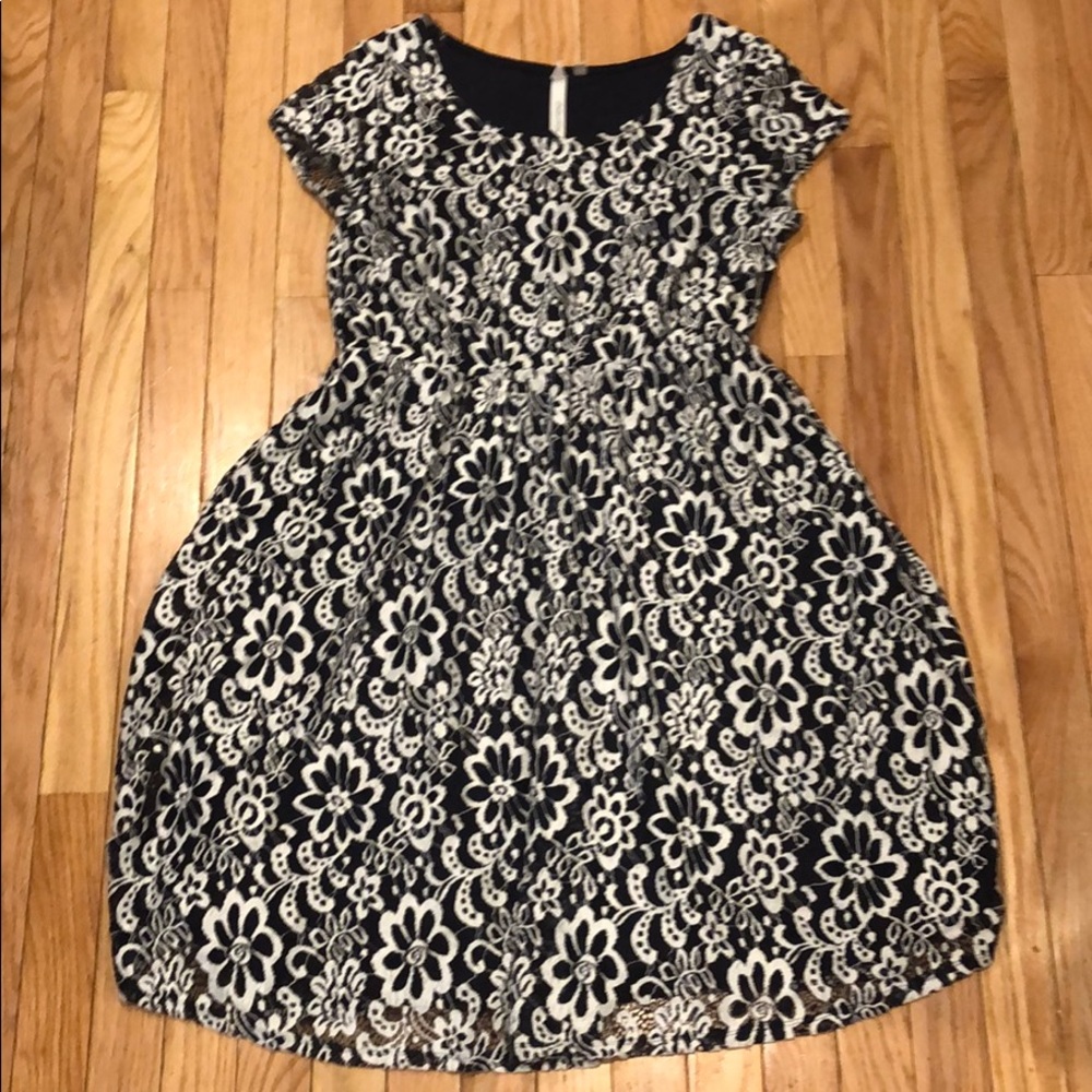 NY collection business casual blue dress